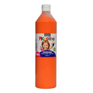 Piccolino Fingerfarbe orange, 750 ml Flasche. Wasserlösliche Fingermalfarbe in leuchtenden Farben. Ideal für Kinder, Therapie und Altenpflege