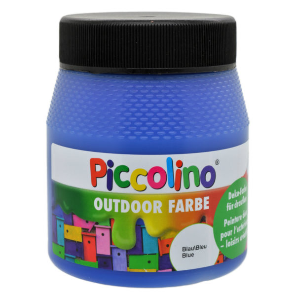 Piccolino Outdoor Dekofarbe Blau 250ml - umweltfreundliche Bastelfarbe für draußen | Bejol Bastelshop