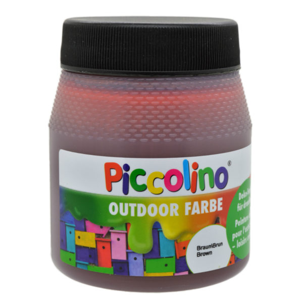 Piccolino Outdoor Dekofarbe Braun 250ml - umweltfreundliche Bastelfarbe für draußen | Bejol Bastelshop