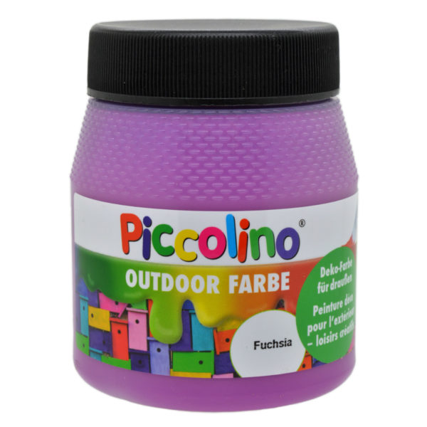 Piccolino Outdoor Dekofarbe Fuchsia 250ml - umweltfreundliche Bastelfarbe für draußen | Bejol Bastelshop