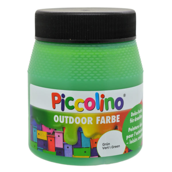 Piccolino Outdoor Dekofarbe Grün 250ml - umweltfreundliche Bastelfarbe für draußen | Bejol Bastelshop