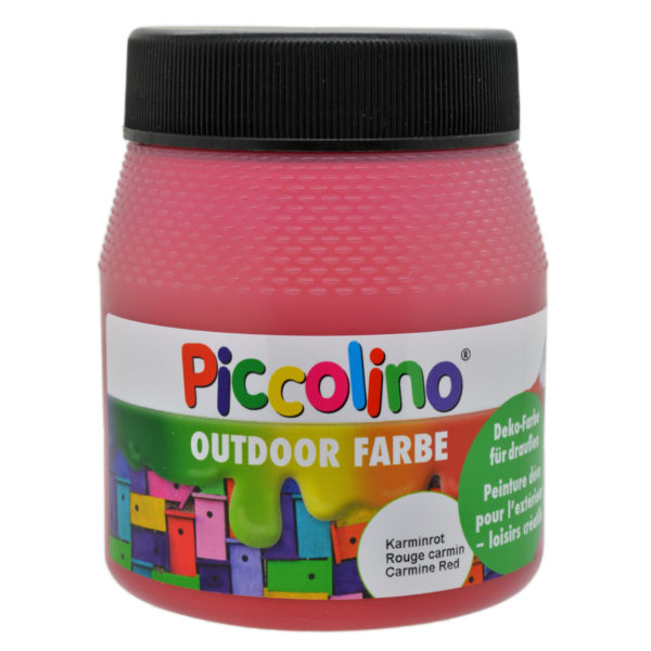 Piccolino Outdoor Dekofarbe Karmin-Rot 250ml - umweltfreundliche Bastelfarbe für draußen | Bejol Bastelshop