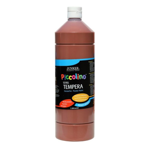 Piccolino Ready Mix Schultempera Farbe Dunkelbraun 1000 ml | Bejol Bastelshop