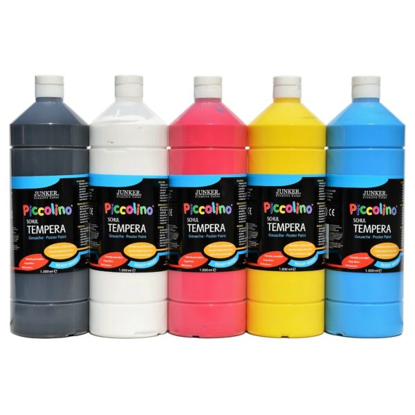 Piccolino Ready Mix Schulfarbe Tempera Primär-Farben Set 5x1000 ml | Bejol Bastelshop