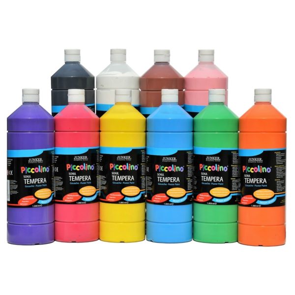 Piccolino Ready Mix Schultempera Farben Set 10x1000 ml | Bejol Bastelshop