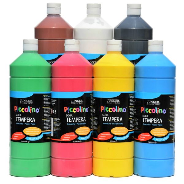 Piccolino Ready Mix Schultempera Farben Set 7x1000 ml | Bejol Bastelshop