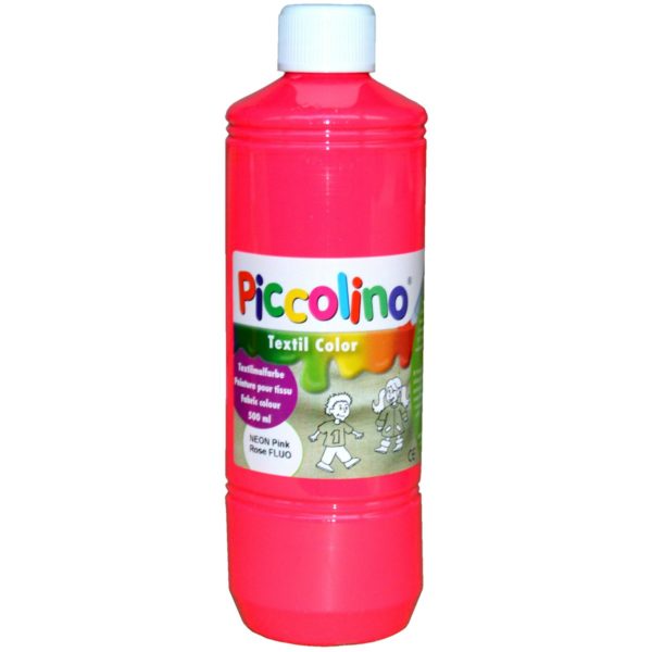 Piccolino Textilmalfarbe Neon-Pink 500ml - Textilfarbe Stoff-Malfarbe | Bejol Bastelshop