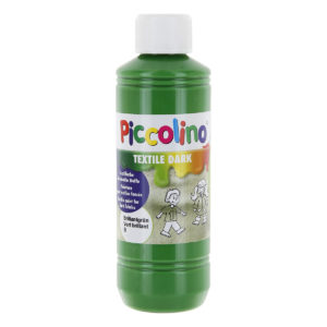 Piccolino Textilfarbe Textile Dark, Stoffmalfarbe für dunkle Stoffe, grün 250ml