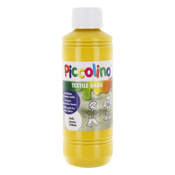 Piccolino Textilfarbe Stoffmalfarbe für dunkle Stoffe, gelb 250ml