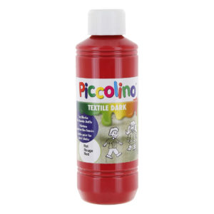 Piccolino Textilfarbe, Stoffmalfarbe für dunkle Stoffe, rot 250ml