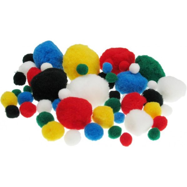 Pompons Ø 25mm 25 Stück farbig gemischt | Bejol Bastelshop