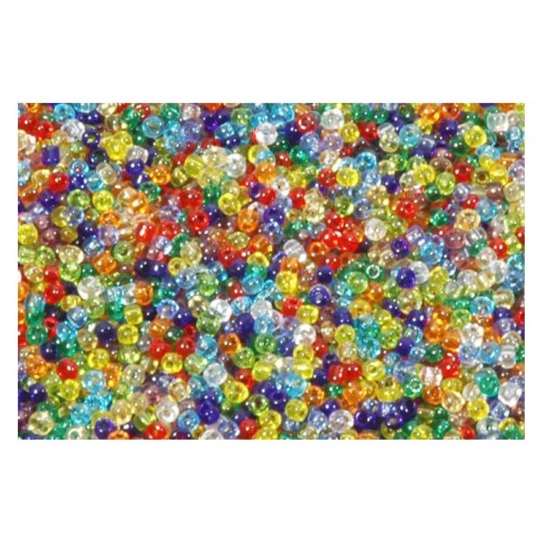 8/0 3mm Rocailles Perlen Bunt Mix, transparent - 30g (ca. 1.250 Stück) | Bejol Bastelshop