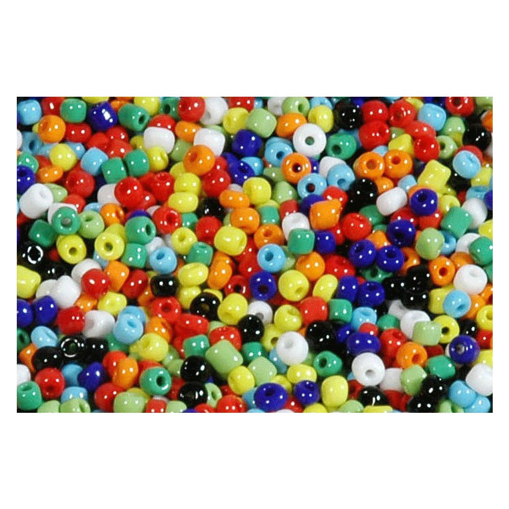 6/0 4mm Rocailles Perlen Bunt Mix, opak - 1kg Großpackung ca. 13.300 Perlen | Bejol Bastelshop