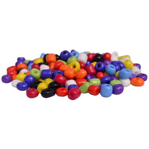 4/0 5mm große Rocailles Perlen Bunt Mix, opak - 30g (ca.190 Stück) | Bejol Bastelshop