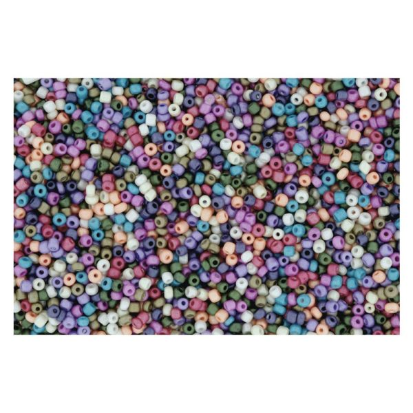 8/0 3mm Rocailles Perlen Bunt Mix, pastell - 500g Großpackung (ca. 18.000 Stück) | Bejol Bastelshop