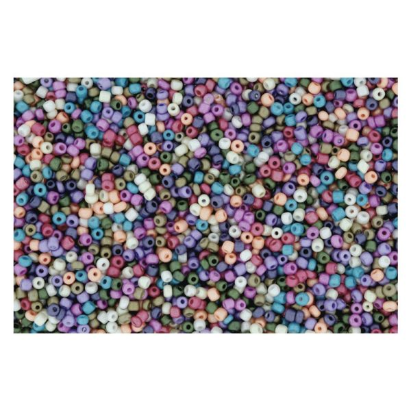 8/0 3mm Rocailles Perlen Bunt Mix, pastell - 30g (ca. 1.000 Stück) | Bejol Bastelshop