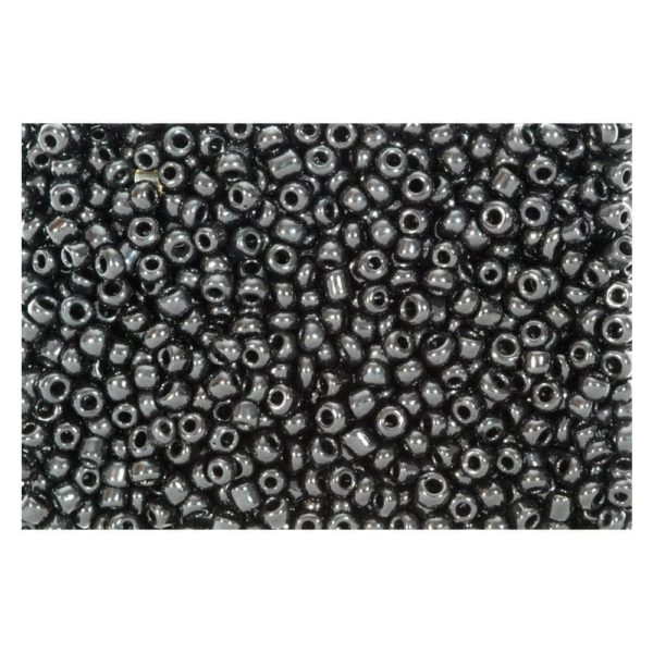 Rocailles schwarz opak 2,5mm Perlen - 1kg Großpackung (ca. 32.500 Stück)