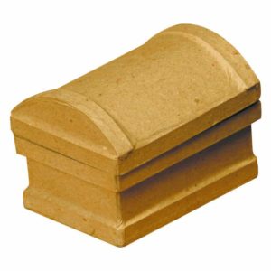 Karton Schatztruhe - Pappe natur zum Selbstgestalten 105x75x75mm