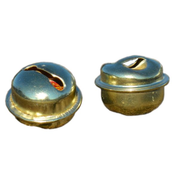20 Schellen Glöckchen gold 15mm - Rollenglöckchen Metallglöckchen kugelförmig