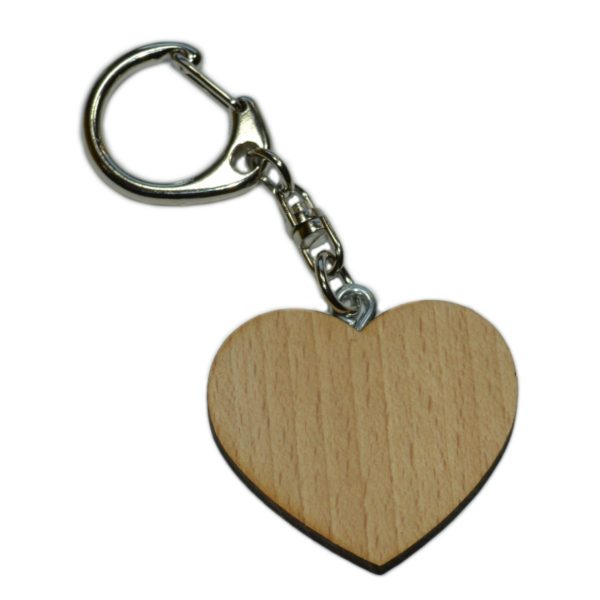 Schlüsselanhänger Herz aus Holz 4,3cm - geeignet zum Basteln & Bemalen