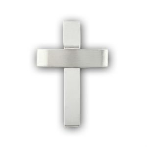 Edelstahl Kreuz Anhänger massiv - Edelstahl matt / poliert, 3,4cm
