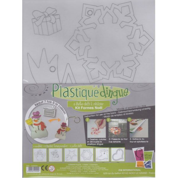 Schrumpffolien Bastel-Set Weihnachten für 6 Schlüsselanhänger