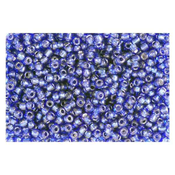 Rocailles Silbereinzug 2,6mm Silverline Perlen dunkelblau - 500g (ca.19000 Stk) | Bejol Bastelshop
