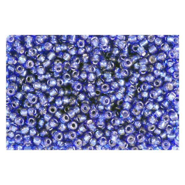 Rocailles Silbereinzug 2,6mm Silverline Perlen dunkelblau - 30g (ca.1150 St) | Bejol Bastelshop