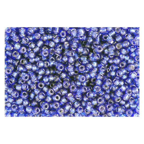 Rocailles Silbereinzug 2,6mm Silverline Perlen dunkelblau - 1kg (ca.38500 Stk) | Bejol Bastelshop