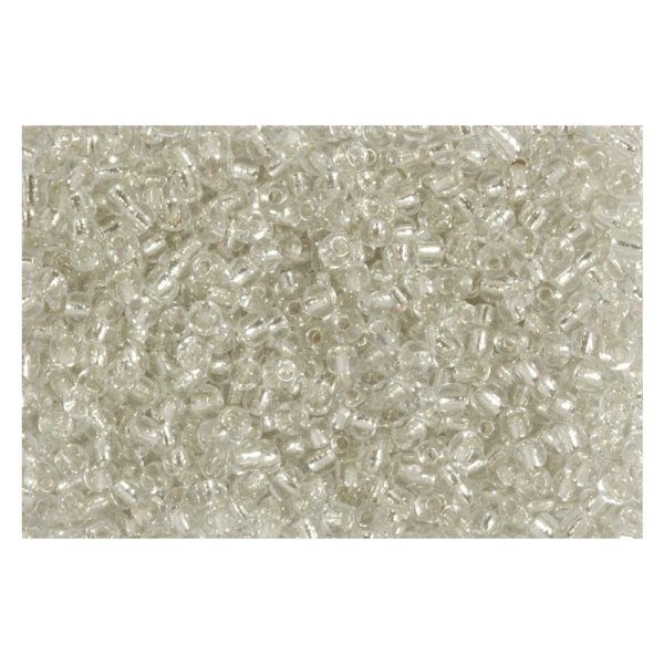 Rocailles Silbereinzug 2,6mm Silverline Perlen farblos transparent - 500g Großpackung (ca.19000 St)