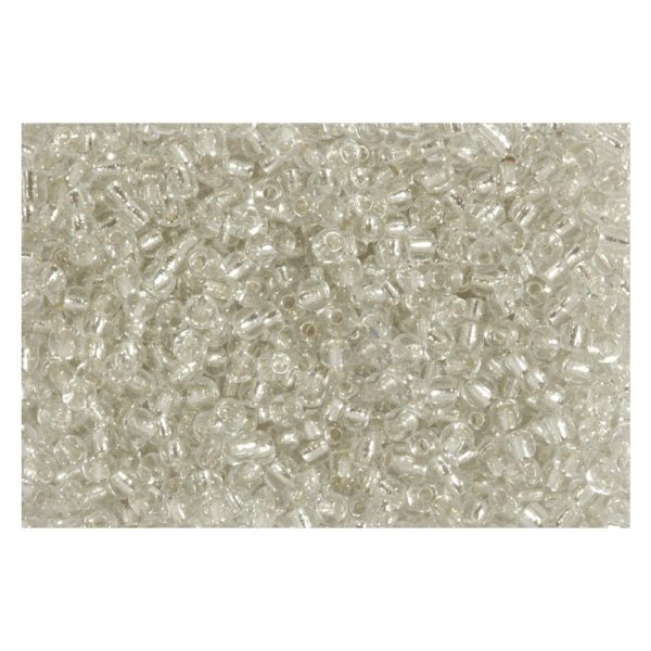 Rocailles Silbereinzug 2,6mm Silverline Perlen farblos transparent - 30g (ca.1150 St) | Bejol Bastelshop