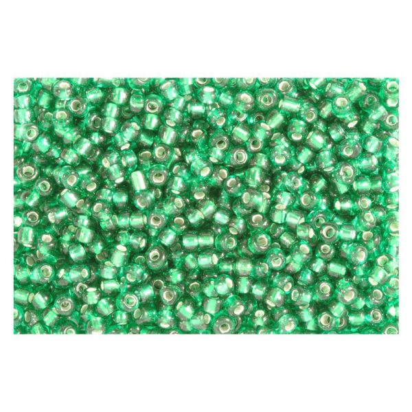 Rocailles Silbereinzug 2,6mm Silverline Perlen grün - 30g (ca. 1.150 Stück) | Bejol Bastelshop