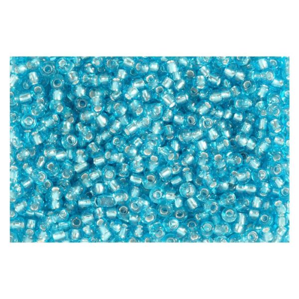 Rocailles Silbereinzug 2,6mm Silverline Perlen hellblau - 30g (ca. 1.150 Stück) | Bejol Bastelshop