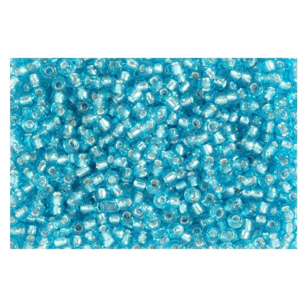 Rocailles Silbereinzug 2,6mm Silverline Perlen hellblau - 1kg Großpackung (ca.38500 St)