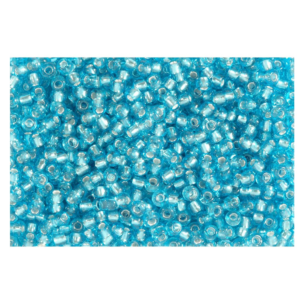 Rocailles Silbereinzug 2,6mm Silverline Perlen hellblau - 1kg Großpackung (ca.38500 St) | Bejol Bastelshop