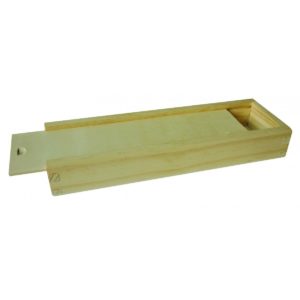 Stiftebox - Holz Schachtel mit Schiebe-Deckel natur zum Bemalen 210x65x32mm