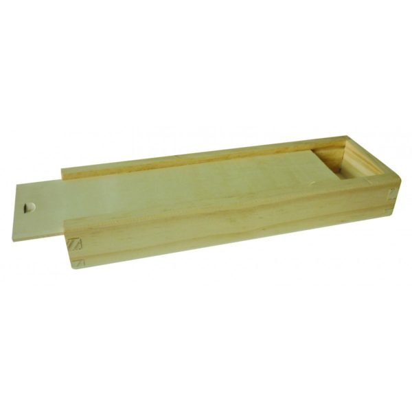 Stiftebox - Holz Schachtel mit Schiebe-Deckel natur zum Bemalen 210x65x32mm | Bejol Bastelshop