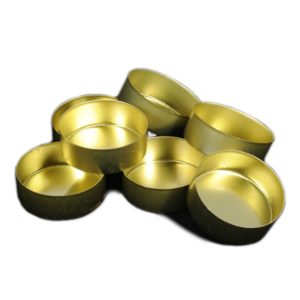 Teelicht Aluschale gold, Ø 39mm Höhe 15mm, 25 Stück