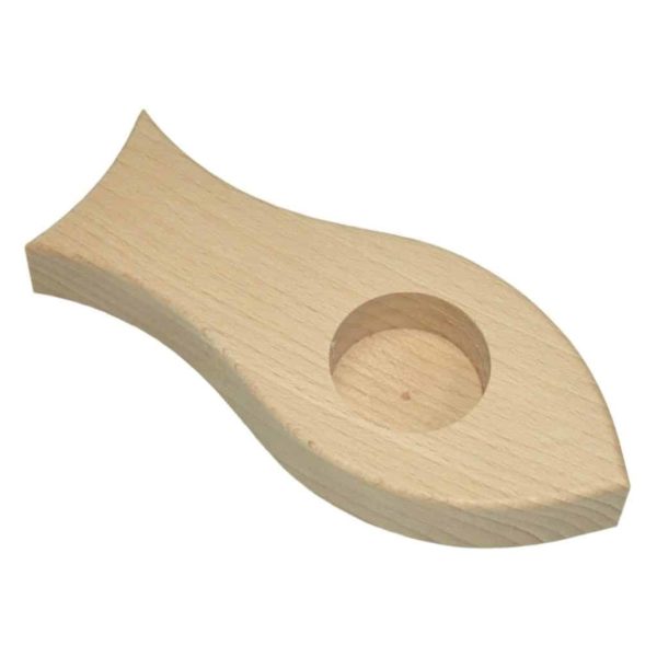Teelichthalter Fisch aus Holz natur 16cm, ideal zum Selbstgestalten