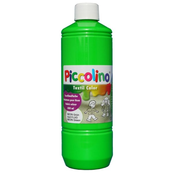 Piccolino Textilmalfarbe Neon-Grün 500ml - Textilfarbe Stoff-Malfarbe | Bejol Bastelshop