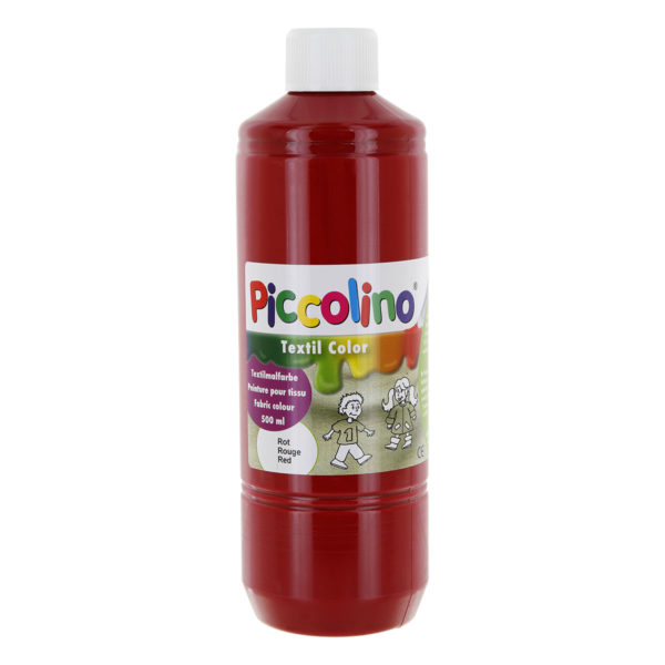 Textilfarbe zum Malen Piccolino Stoffmalfarbe rot 500ml