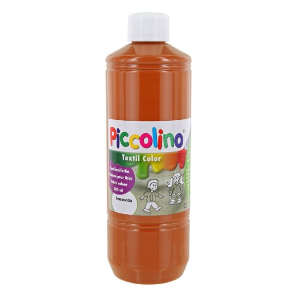 Textilfarbe zum Malen, Piccolino Stoffmalfarbe terracotta braun 500ml