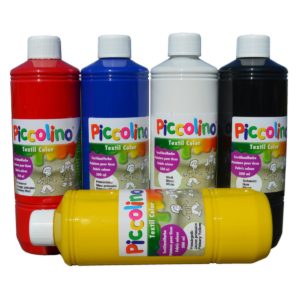 Textilfarben Set Piccolino Stoffmalfarben Set Primärfarben 5x500ml