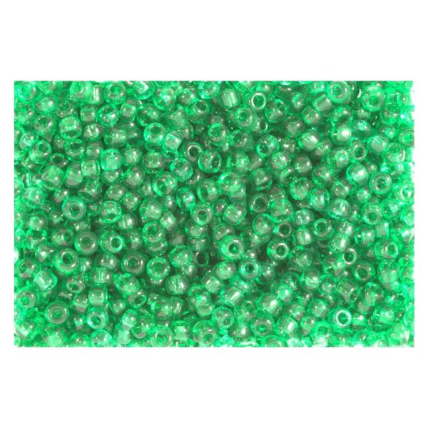 Rocailles Perlen transparent 2,5mm (9/0), grün - 1kg (ca. 40.000 Stück) | Bejol Bastelshop