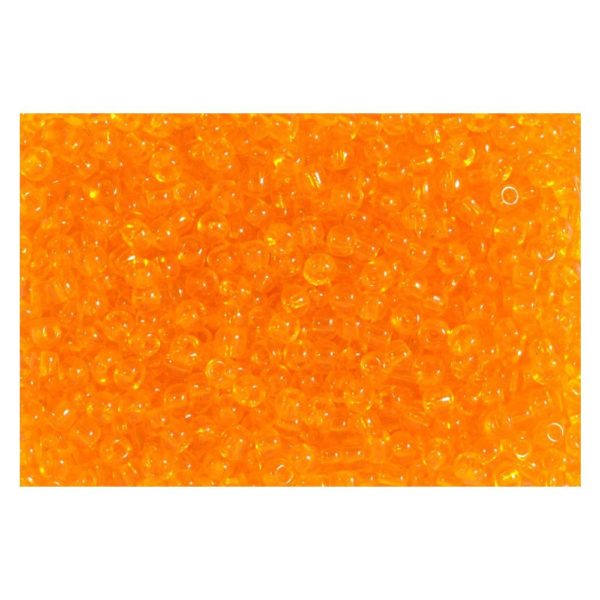 Rocailles Perlen transparent 2,5mm (9/0), orange - 30g (ca. 1.200 Stück) | Bejol Bastelshop
