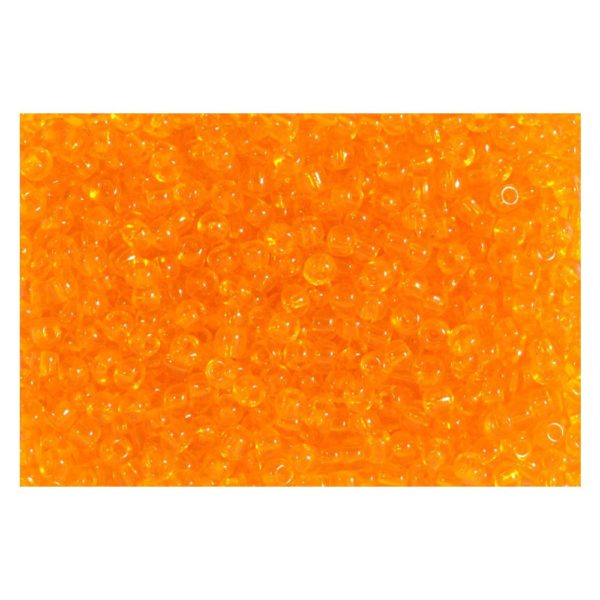 Rocailles Perlen transparent 2,5mm (9/0), orange - 1kg (ca. 40.000 Stück) | Bejol Bastelshop