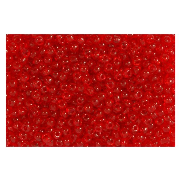 Rocailles Perlen transparent 2,5mm (9/0), rot - 1kg (ca. 40.000 Stück) | Bejol Bastelshop