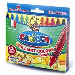 Carioca Wachsmalstifte dick Ø 10mm - 12er Etui - Wachsmaler Set für Kinder