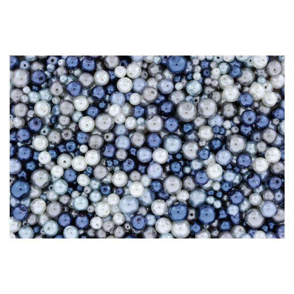 Wachsperlen Blau Mix Ø 4-6-8-10mm - 130g (ca. 480 Stück) | Bejol Bastelshop