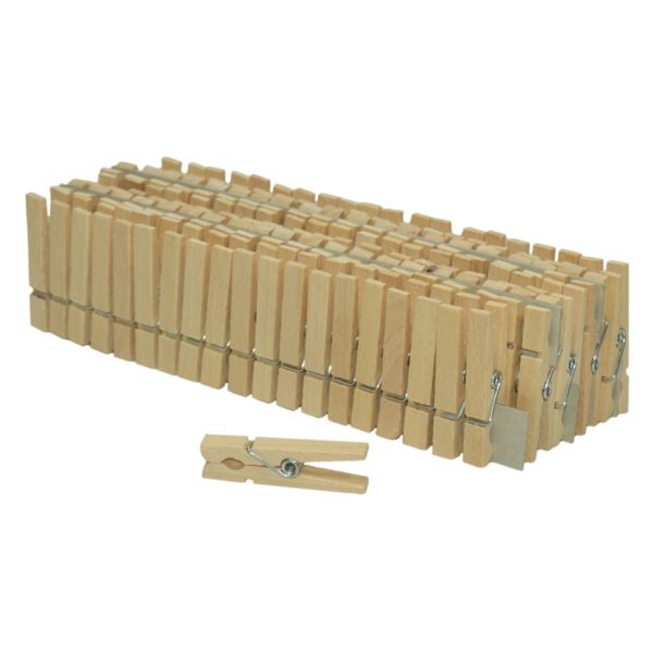 100 Mini Wäscheklammern Miniklammern - Holz natur 45x6mm klein | Bejol Bastelshop